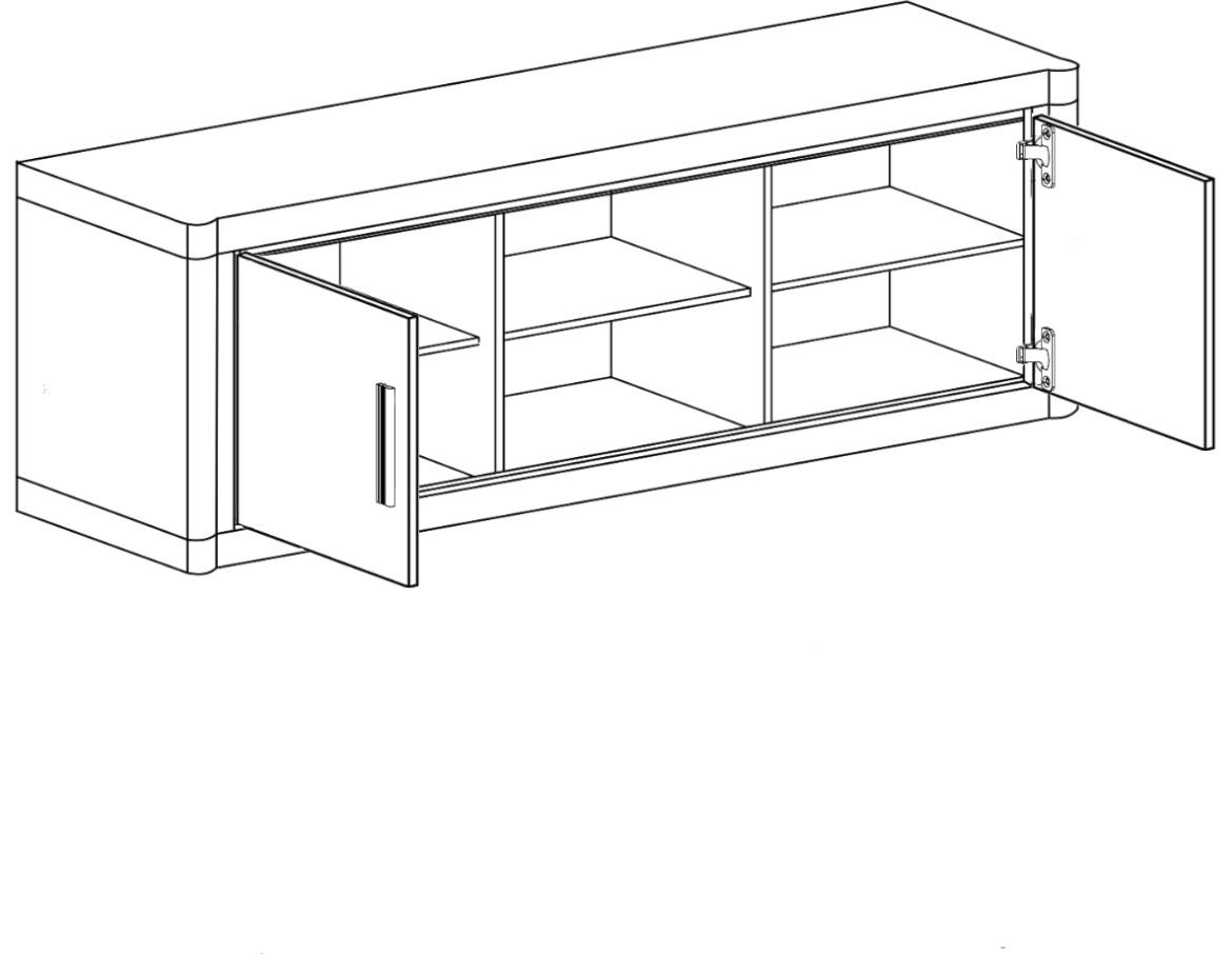 Dallas D12 TV komoda 2 vrata+2 otvora 137x45x53 cm sivi hrast