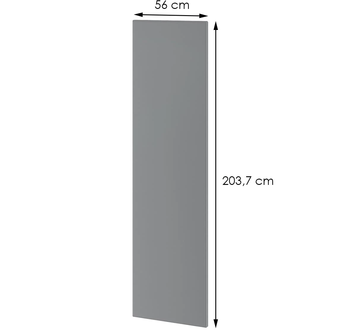 Lora 203.7/56 kuhinjski front 54x1,8x204 cm sivi