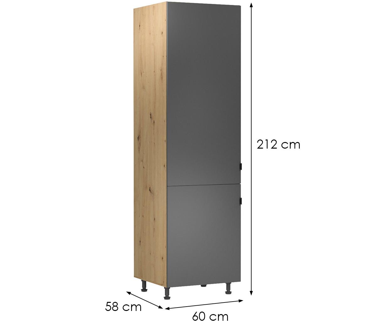 Langen d60zl kuhinjski element 2 vrata 60x58x212 cm natur (artisan hrast)/sivi