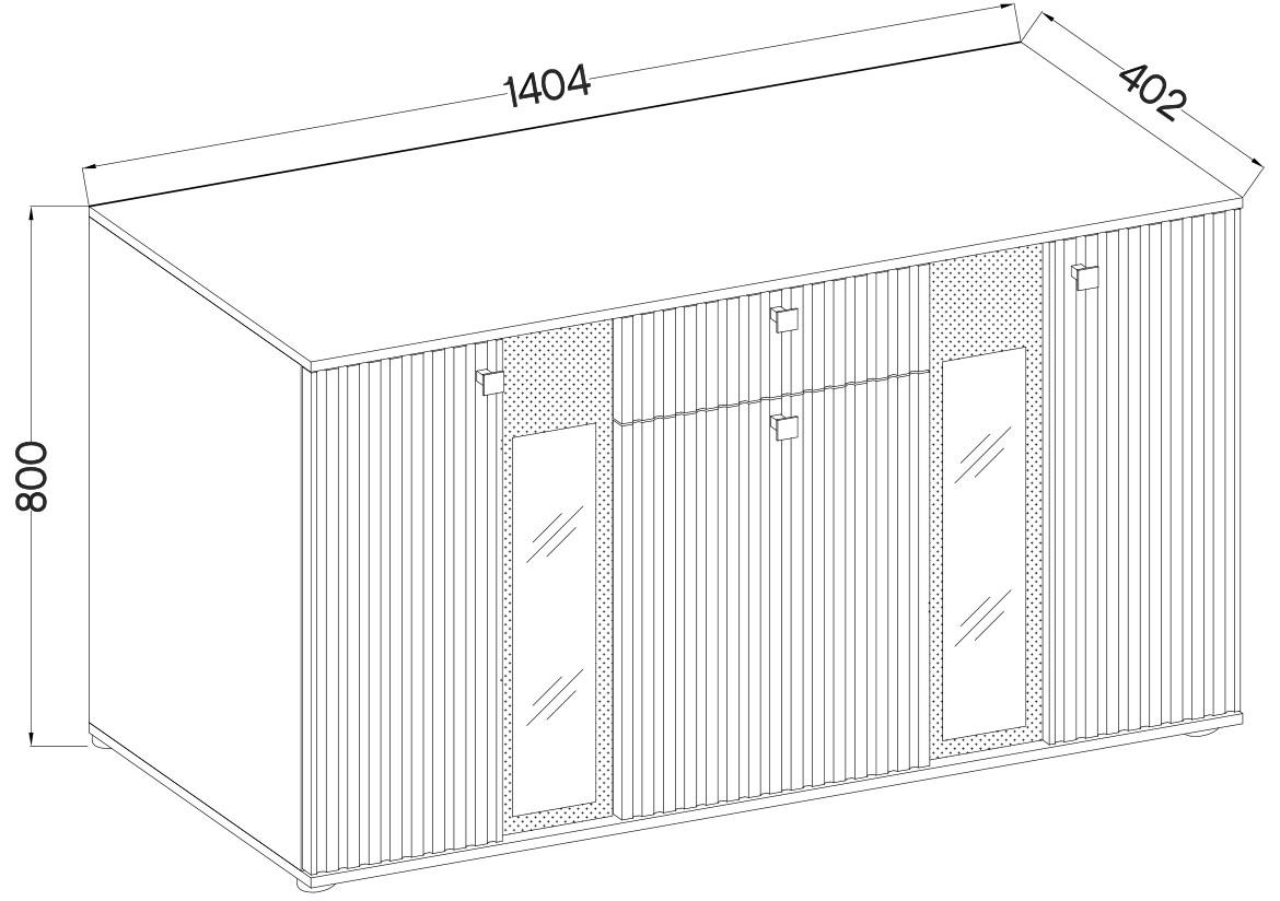 Salsa komoda crni mdf/zanatski hrast