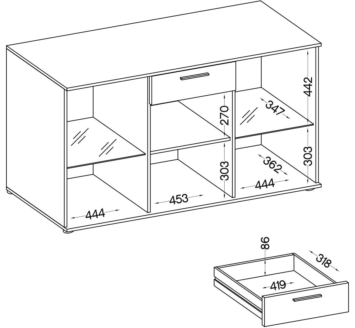 Salsa komoda crni mdf/zanatski hrast