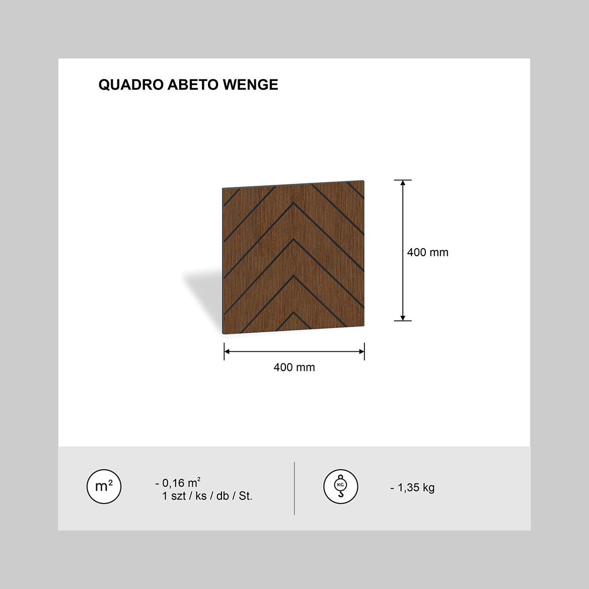 Panel qudro Abeto wenge 40x40 cm MDF