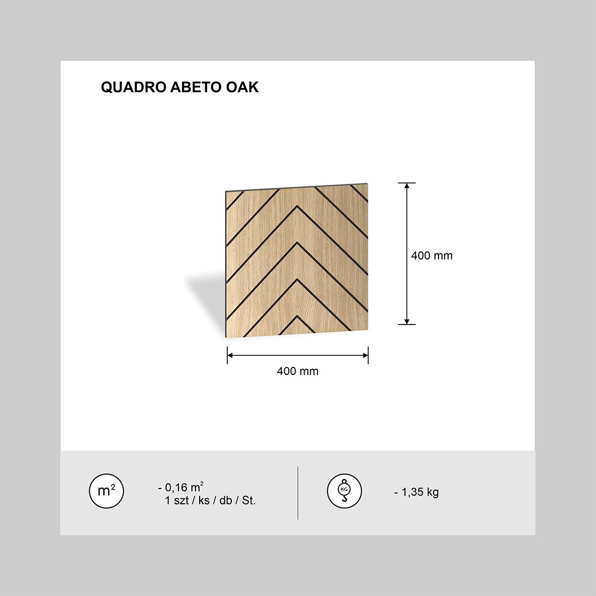 Panel  quadro Abeto hrast 40x40 cm MDF