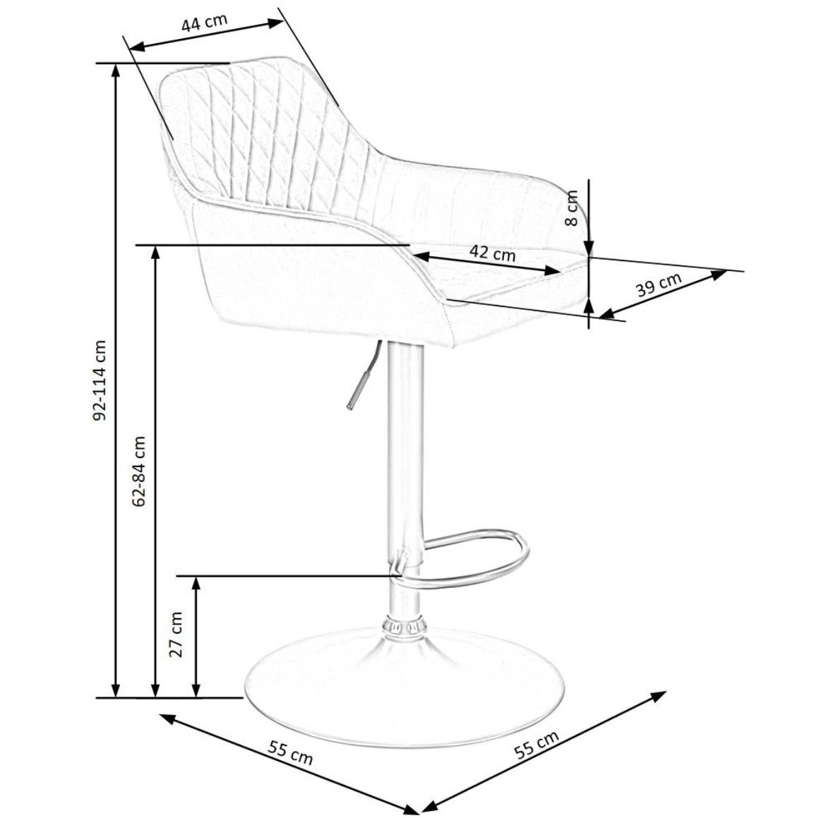 H-103 barska stolica 55x55x114 cm plava