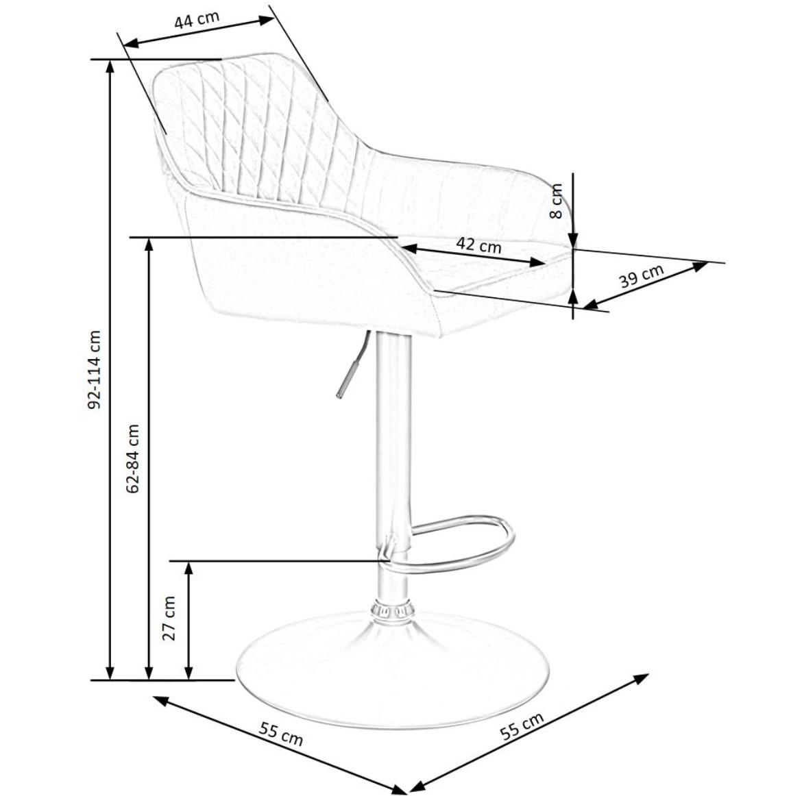 H-103 barska stollica 55x55x114 cm siva