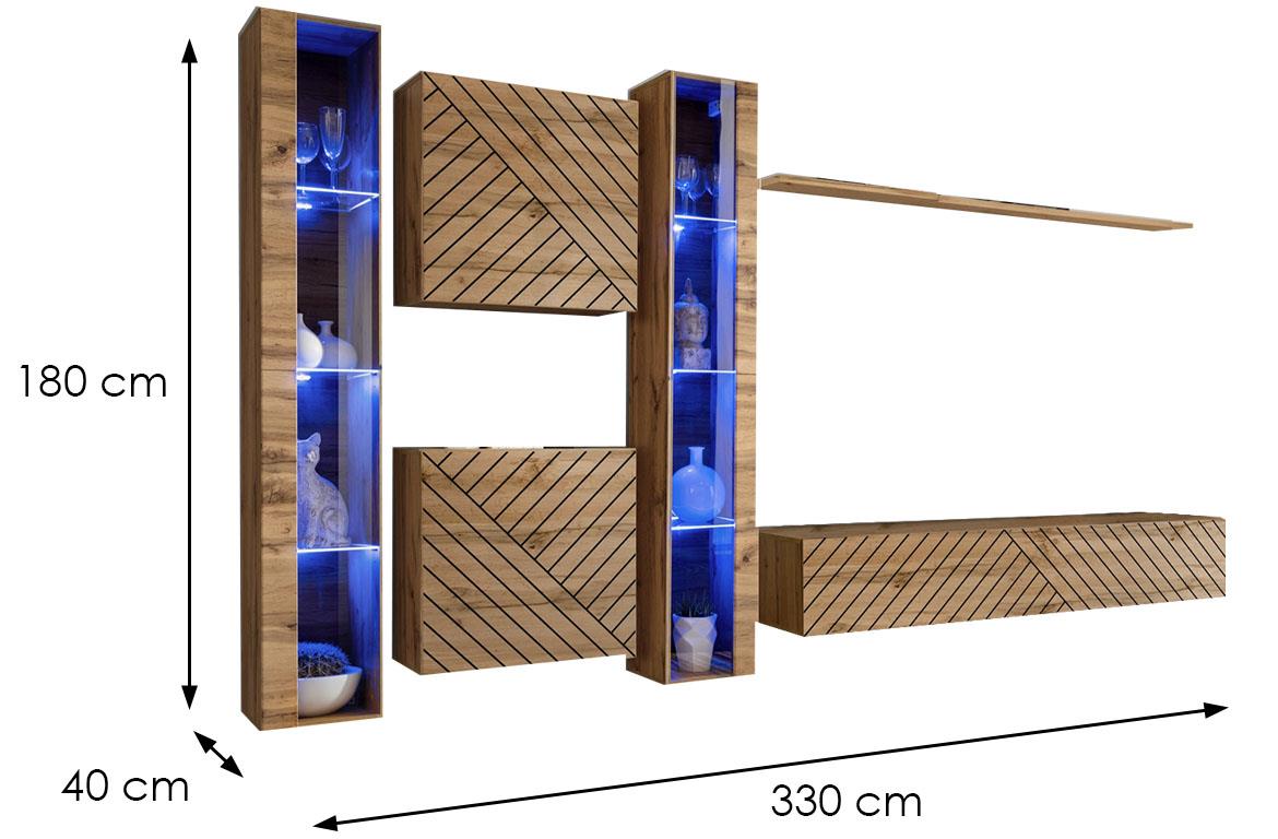 Switch XVI Line regal 330x40x180 cm hrast wotan