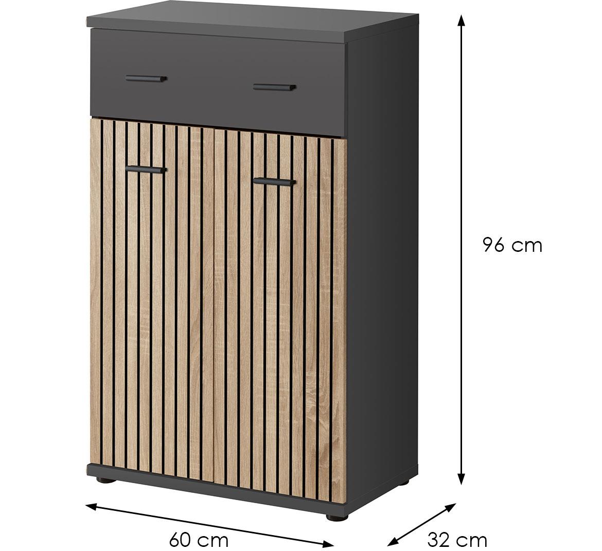 Marco Typ G komoda 60x32x96 cm artisan hrast /antracit