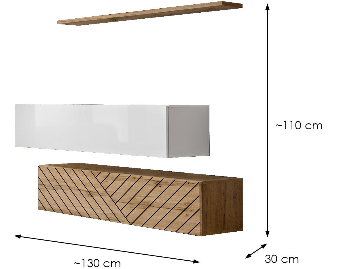 Switch II Line Bialy/Wotan Wwtl Sw SB2 – L komoda 130x30x110 cm bela/wotan hrast