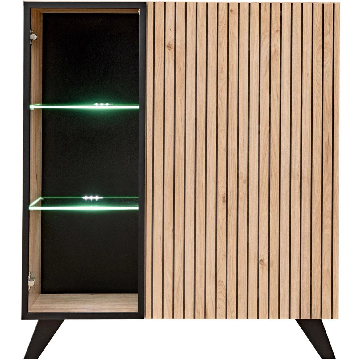 Liam  Hjz Lm Wsn vitrina 90x40x102 cm natur/crna