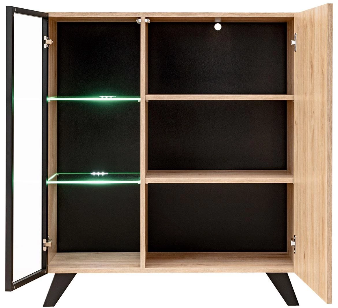 Liam  Hjz Lm Wsn vitrina 90x40x102 cm natur/crna