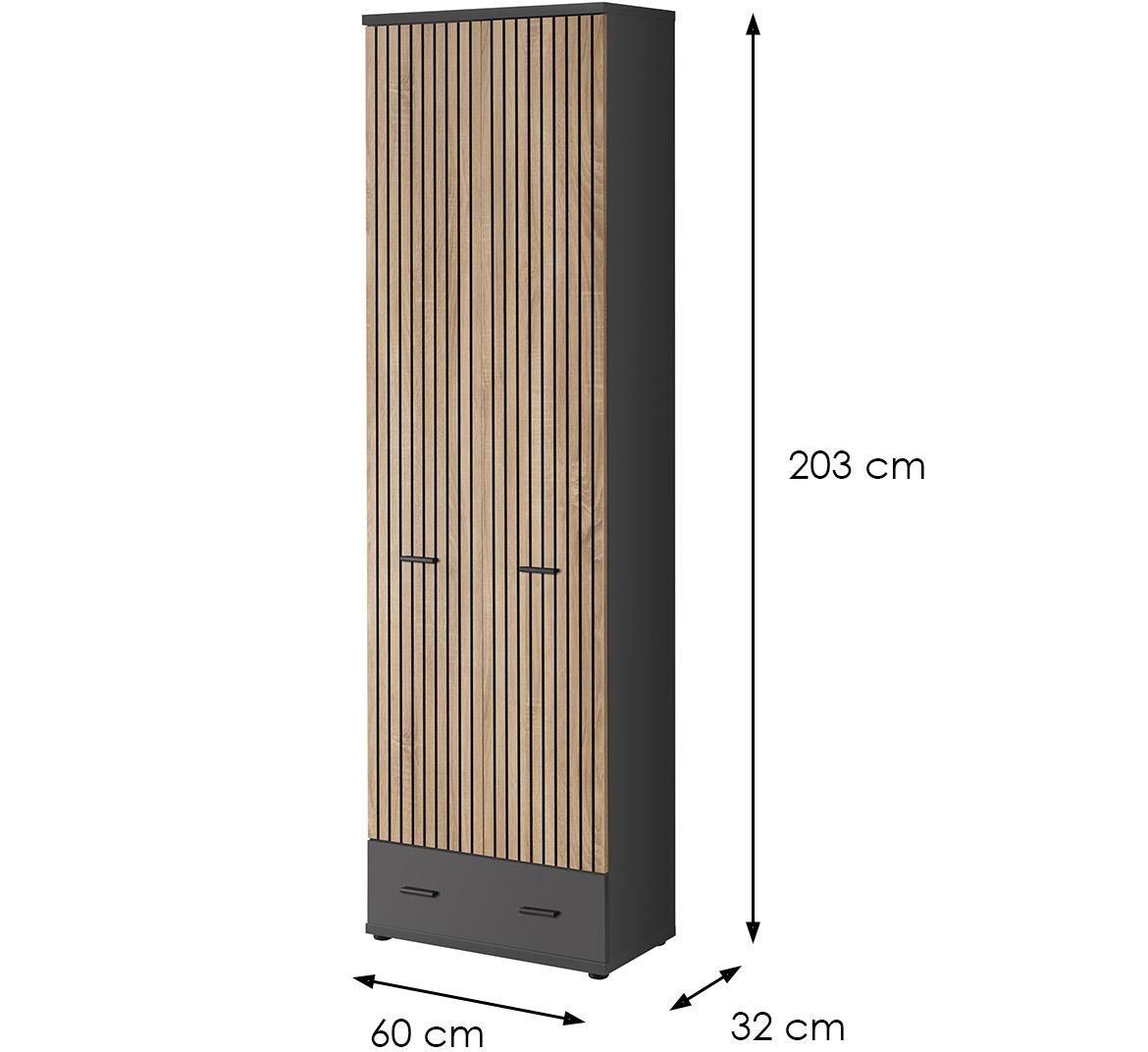 Marco Typ A ormar 60x32x203 cm artisan hrast/crni