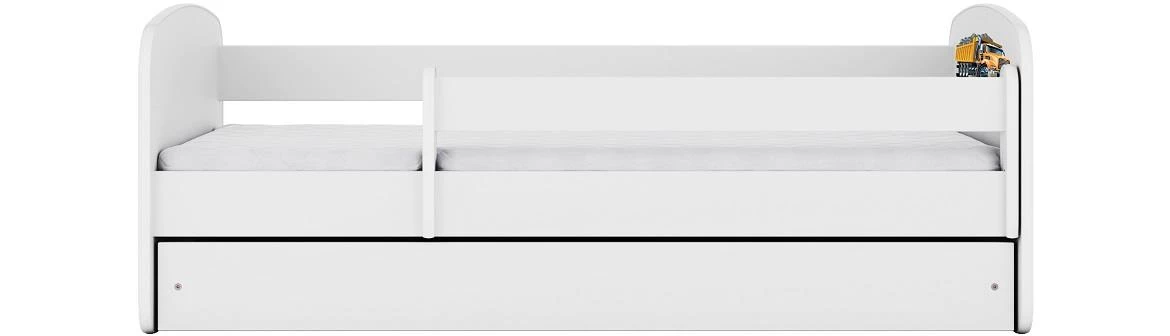 Babydreams krevet+podnica+dušek 80x144x61 cm beli/print kamion