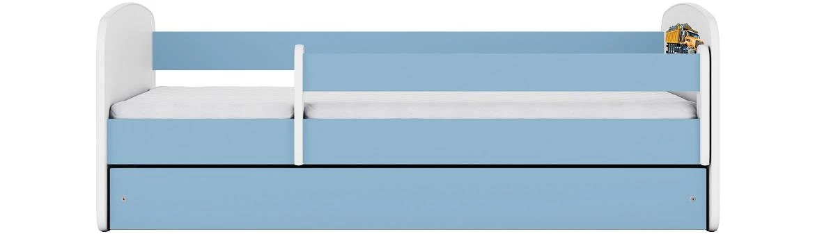 Babydreams krevet+podnica+dušek 80x144x61 cm beli/plavi/print kamion