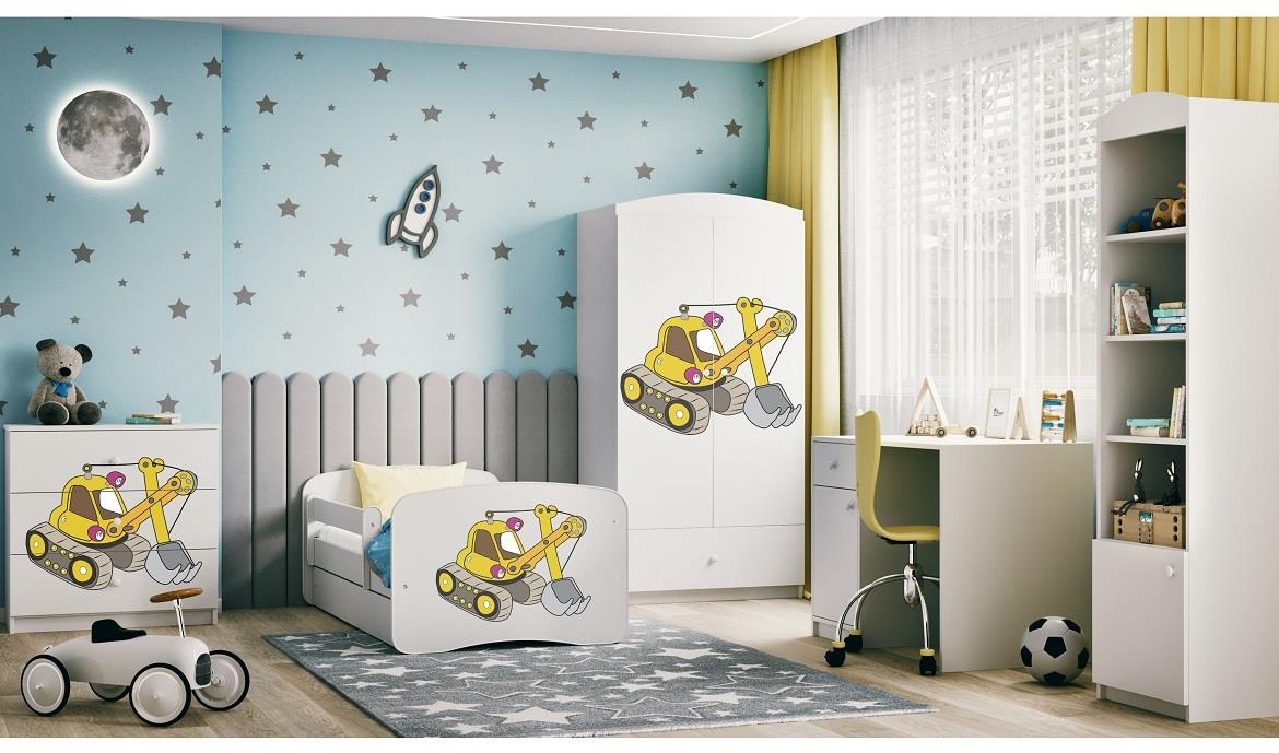 Babydreams krevet+podnica+dušek 80x144x61 cm beli/print bager