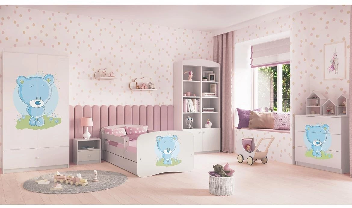 Babydreams krevet+podnica+dušek 90x184x61 cm beli/print medveda 3