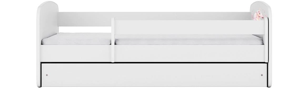 Babydreams krevet+podnica+dušek 90x184x61 cm beli/print jednorog