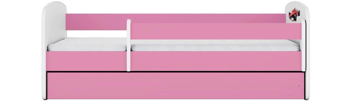 Babydreams krevet+podnica+dušek 80x144x61 cm beli/roze/print formula