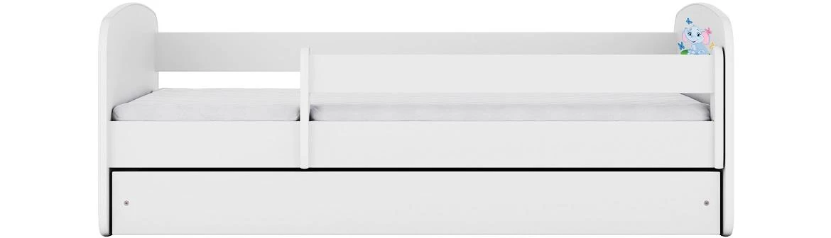 Babydreams krevet+podnica+dušek 90x164x61 cm beli/print slona