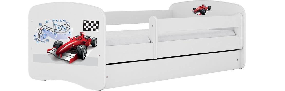 Babydreams krevet+podnica+dušek 90x184x61 cm beli/print formula