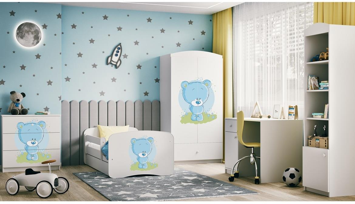 Babydreams ormar 2 vrata+1 fioka 90x57x187 cm beli/print medveda 3