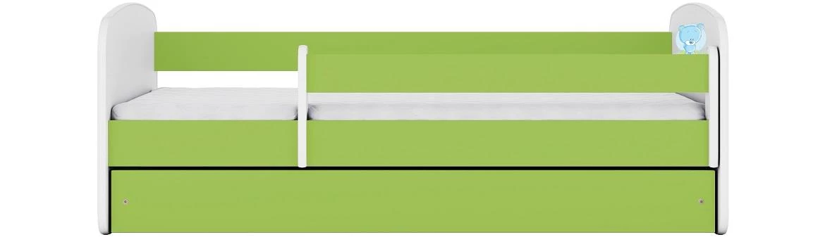 Babydreams krevet+podnica+dušek 90x184x61 cm beli/zeleni/print medveda 3
