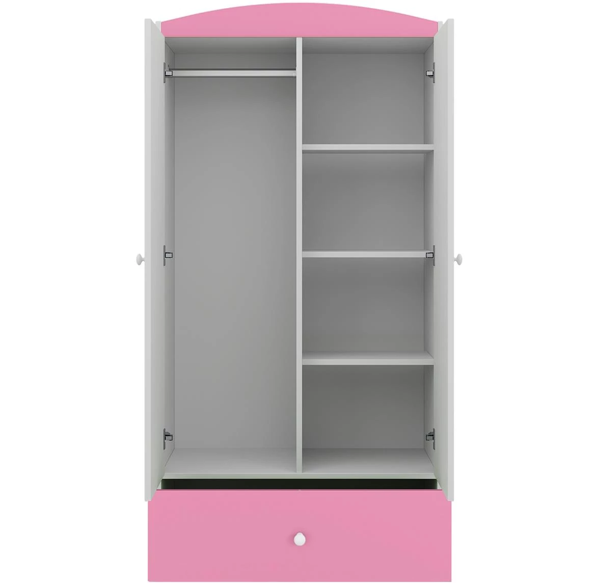 Babydreams ormar 2 vrata+1 fioka 90x57x187 cm roze/beli