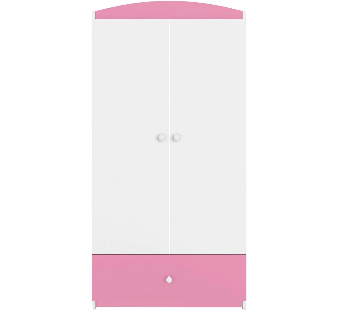 Babydreams ormar 2 vrata+1 fioka 90x57x187 cm roze/beli