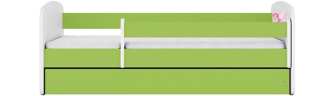 Babydreams krevet+podnica+dušek 90x184x61 cm beli/zeleni/print vile