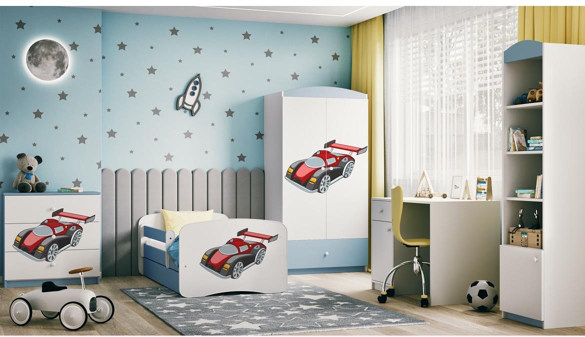 Babydreams ormar 2 vrata+1 fioka 90x57x187 cm beli/plavo/print auto