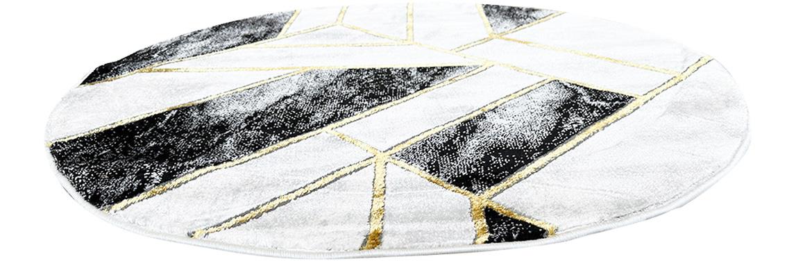 Tepih Nalani Triangle okrugli 80 x 80 cm belo-sivi
