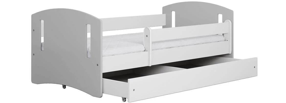 Classic decji krevet sa podnicom 90x188x65 cm belo/sivi