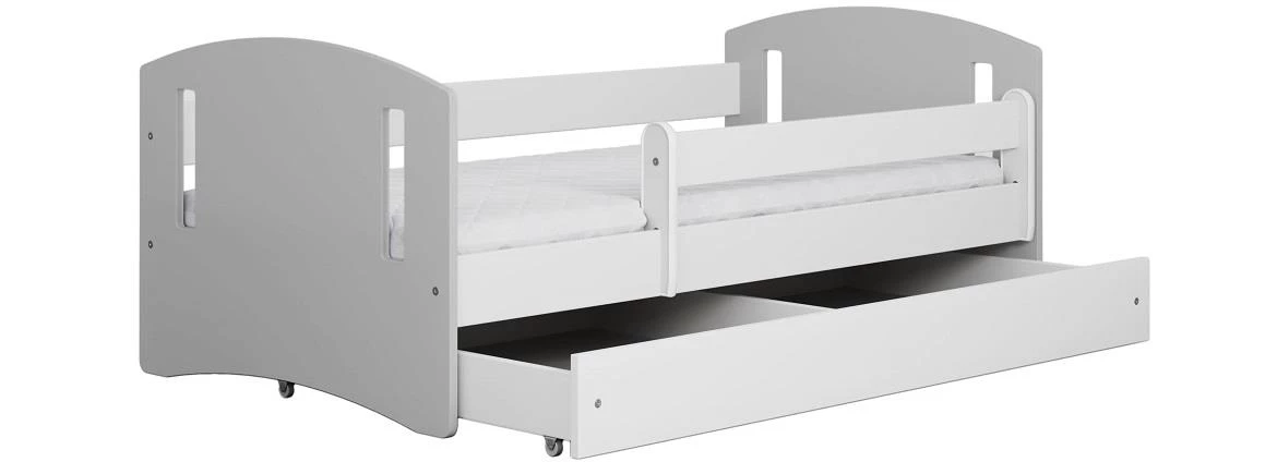 Classic decji krevet sa podnicom 90x188x65 cm belo/sivi