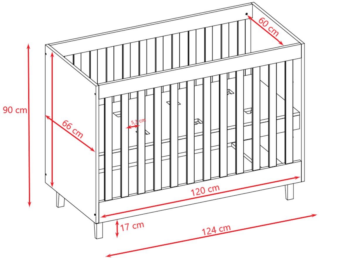Kubi krevetac za bebe 66x124x90 cm beli/sivi