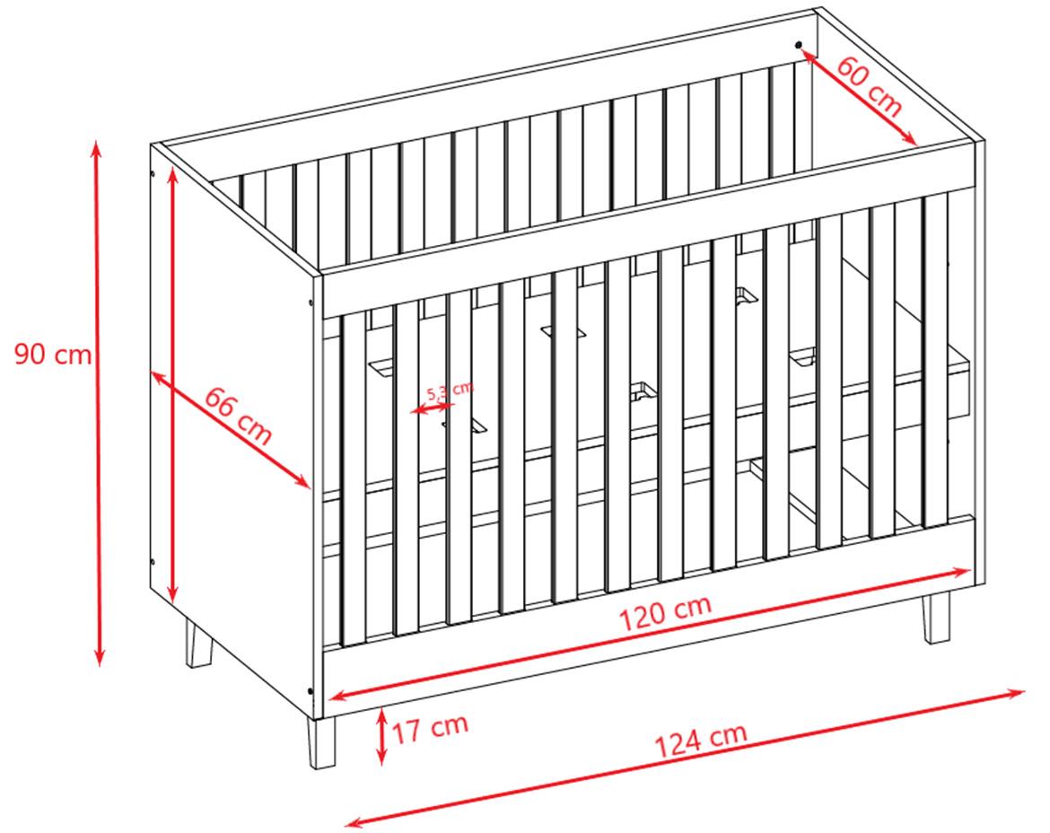 Kubi krevetac za bebe 66x124x90 cm beli/natur