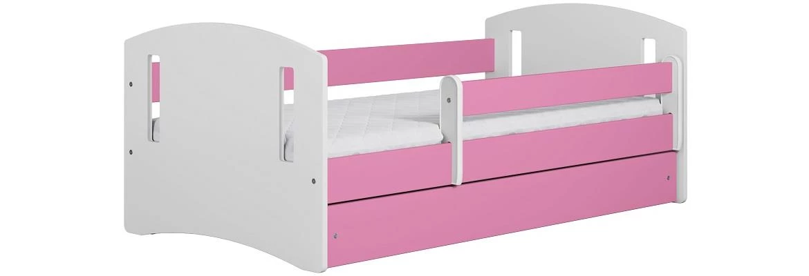 Classic decji krevet sa podnicom 90x144x65 cm belo/roze