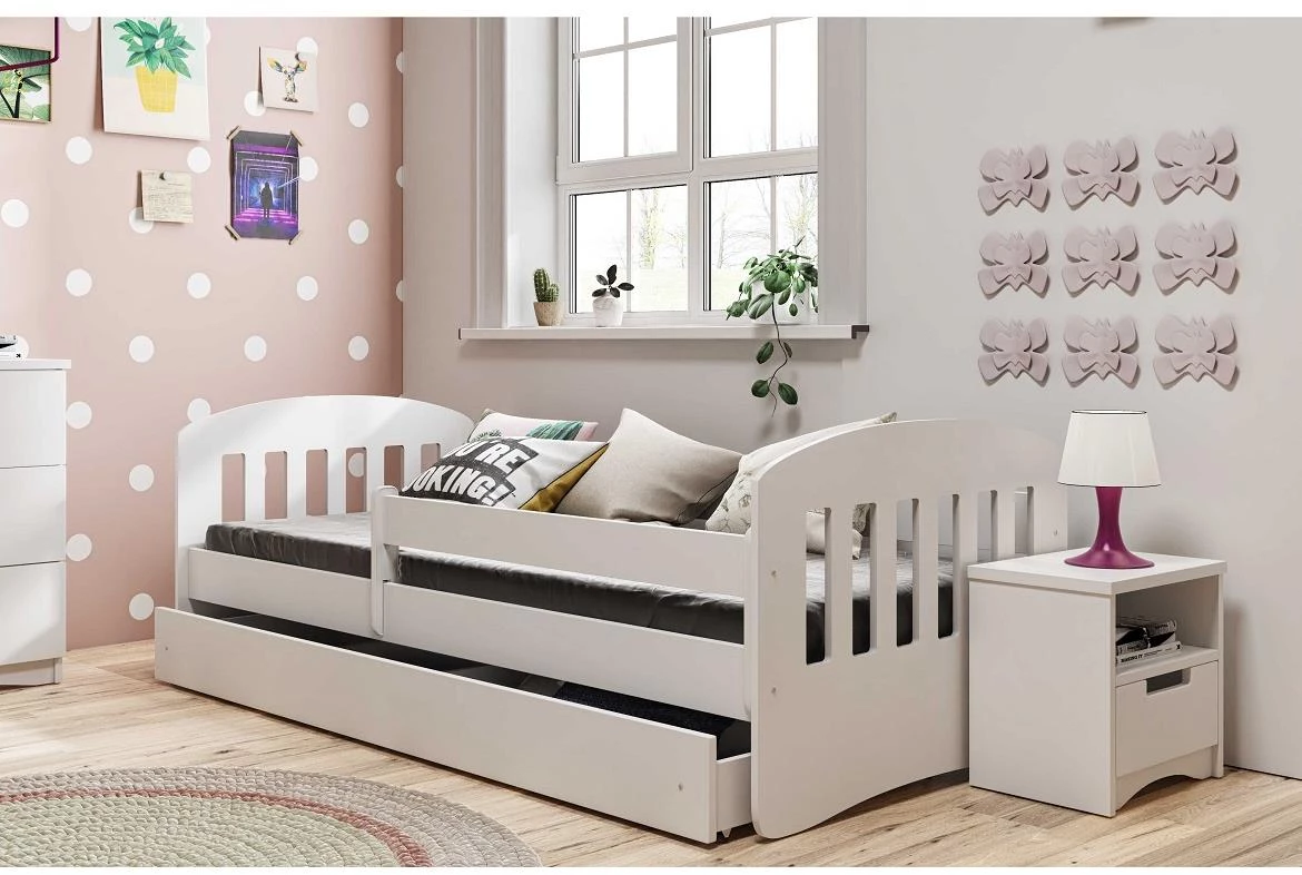 Classic decji krevet sa podnicom 90x164x65 cm beli