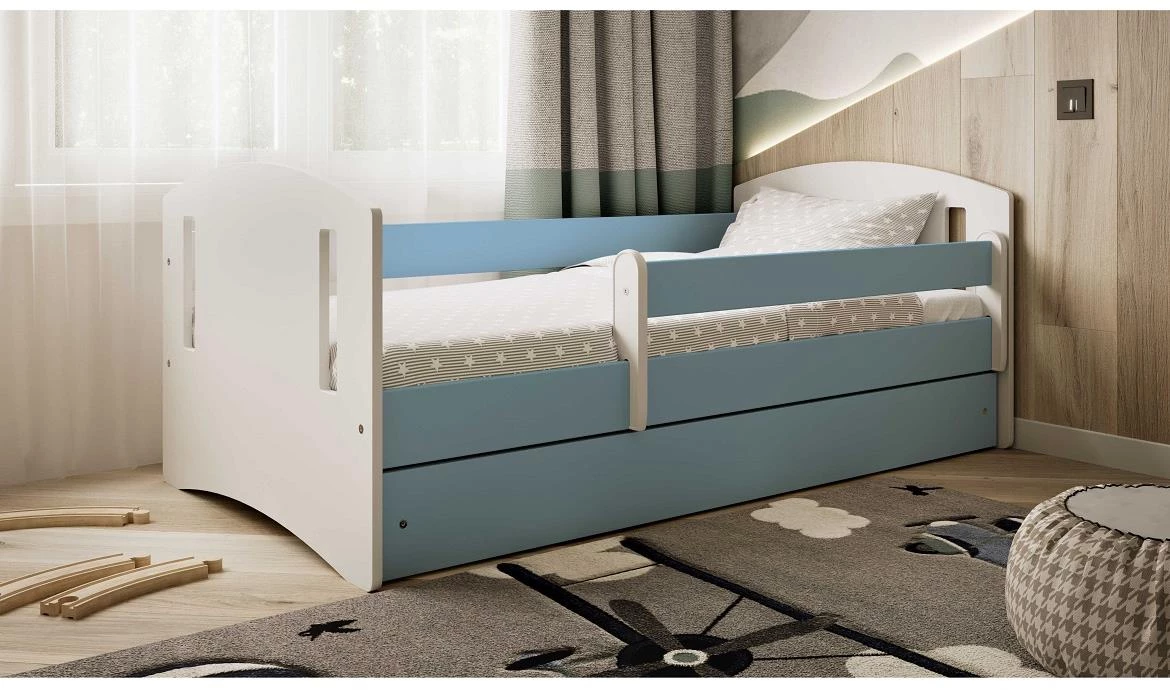 Classic decji krevet sa podnicom 90x188x65 cm belo/plavi