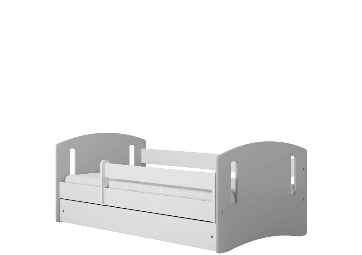 Classic decji krevet sa podnicom 90x164x65 cm belo/sivi