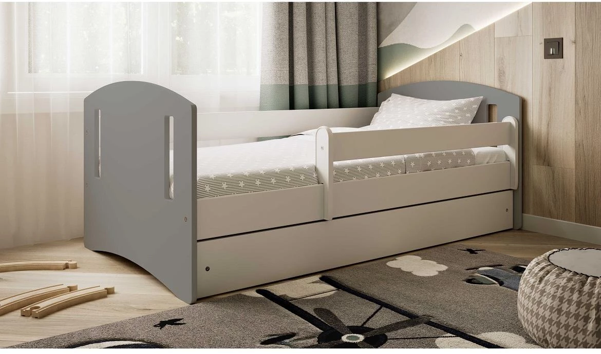 Classic decji krevet sa podnicom 90x164x65 cm belo/sivi