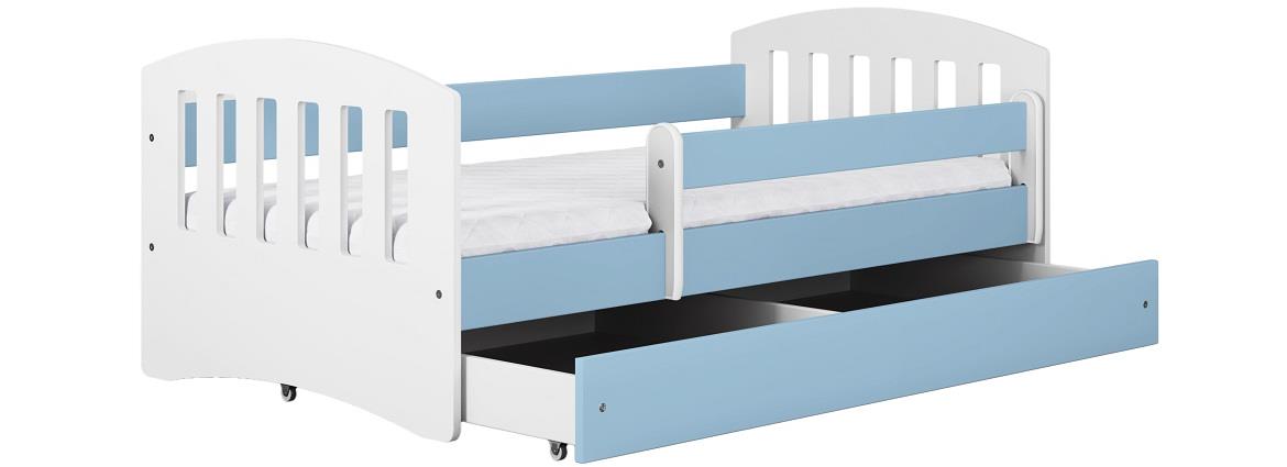 Classic decji krevet sa podnicom 90x144x65 cm belo/plavi