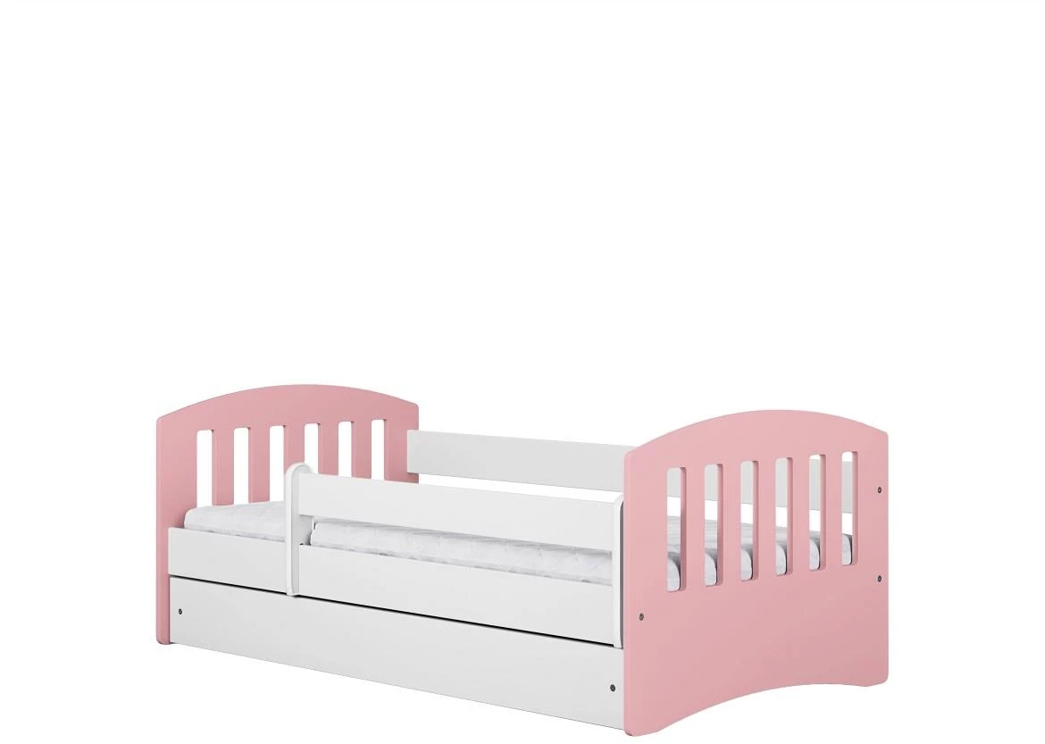 Classic decji krevet sa podnicom 90x188x65 cm belo/roze