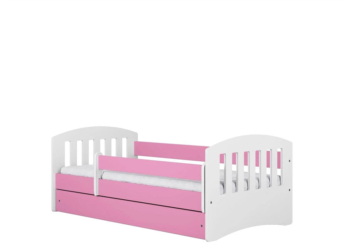 Classic decji krevet sa podnicom 90x188x65 cm belo/roze