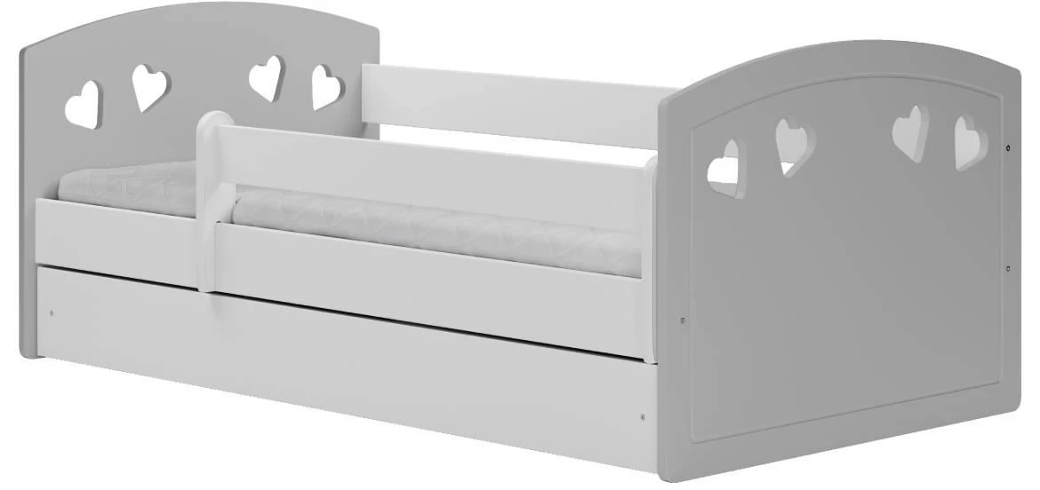 Julia decji krevet sa podnicom 90x184x65 cm belo/sivi