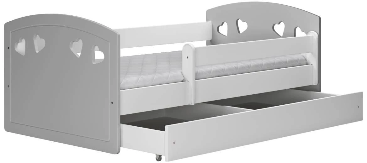 Julia decji krevet sa podnicom 90x184x65 cm belo/sivi