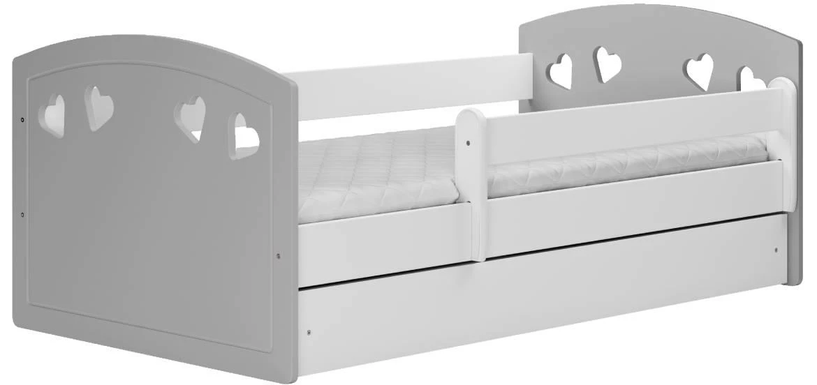 Julia decji krevet sa podnicom 90x184x65 cm belo/sivi