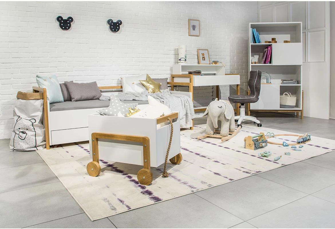 Victor polica 2 vrata+4 otvora 90x40x160 cm bela/natur