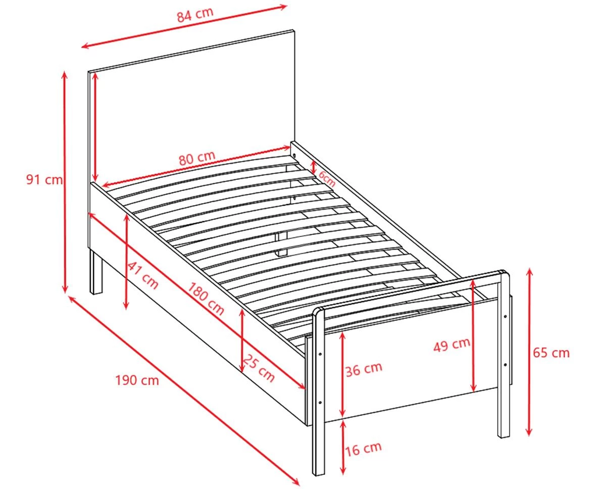 Victor decji krevet sa podnicom 84x190x91 cm beli/natur