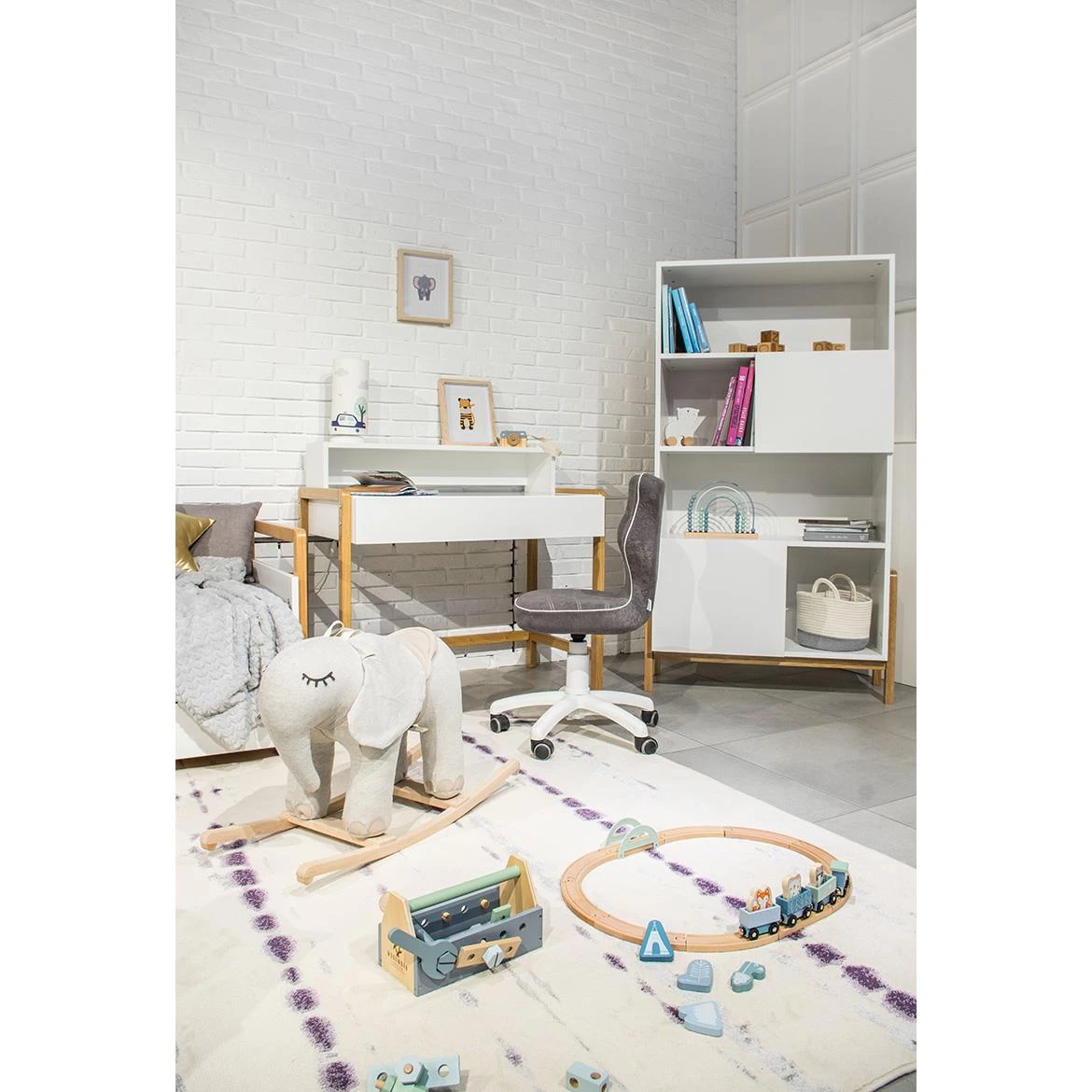 Victor decji krevet sa podnicom 84x190x91 cm beli/natur