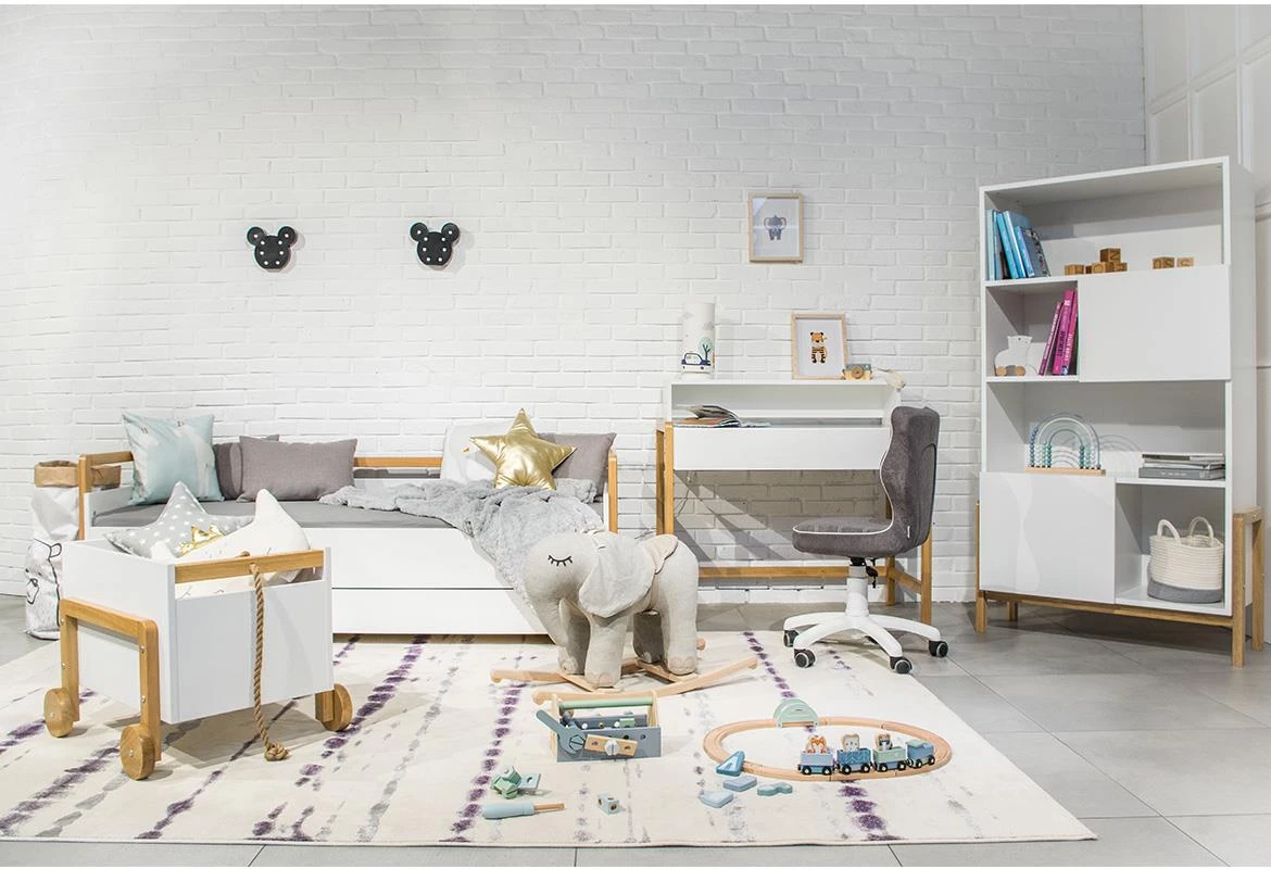 Victor decji krevet sa podnicom 84x190x91 cm beli/natur