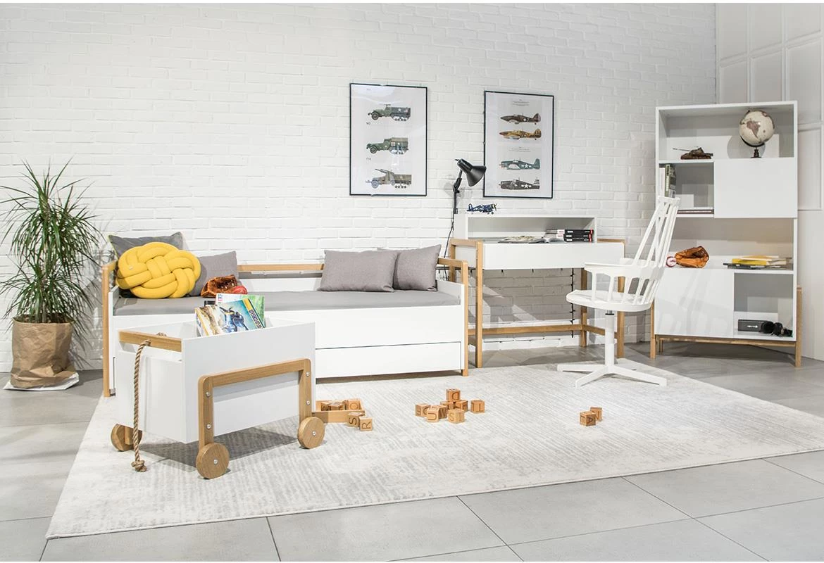 Victor decji krevet sa podnicom 84x190x91 cm beli/natur